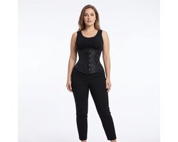 WiseGoods Korset Dames - Gothic Corset Waist Shaper - Tailleriem Bustier Sexy - Kledij Vrouwen - Zwart Maat XL