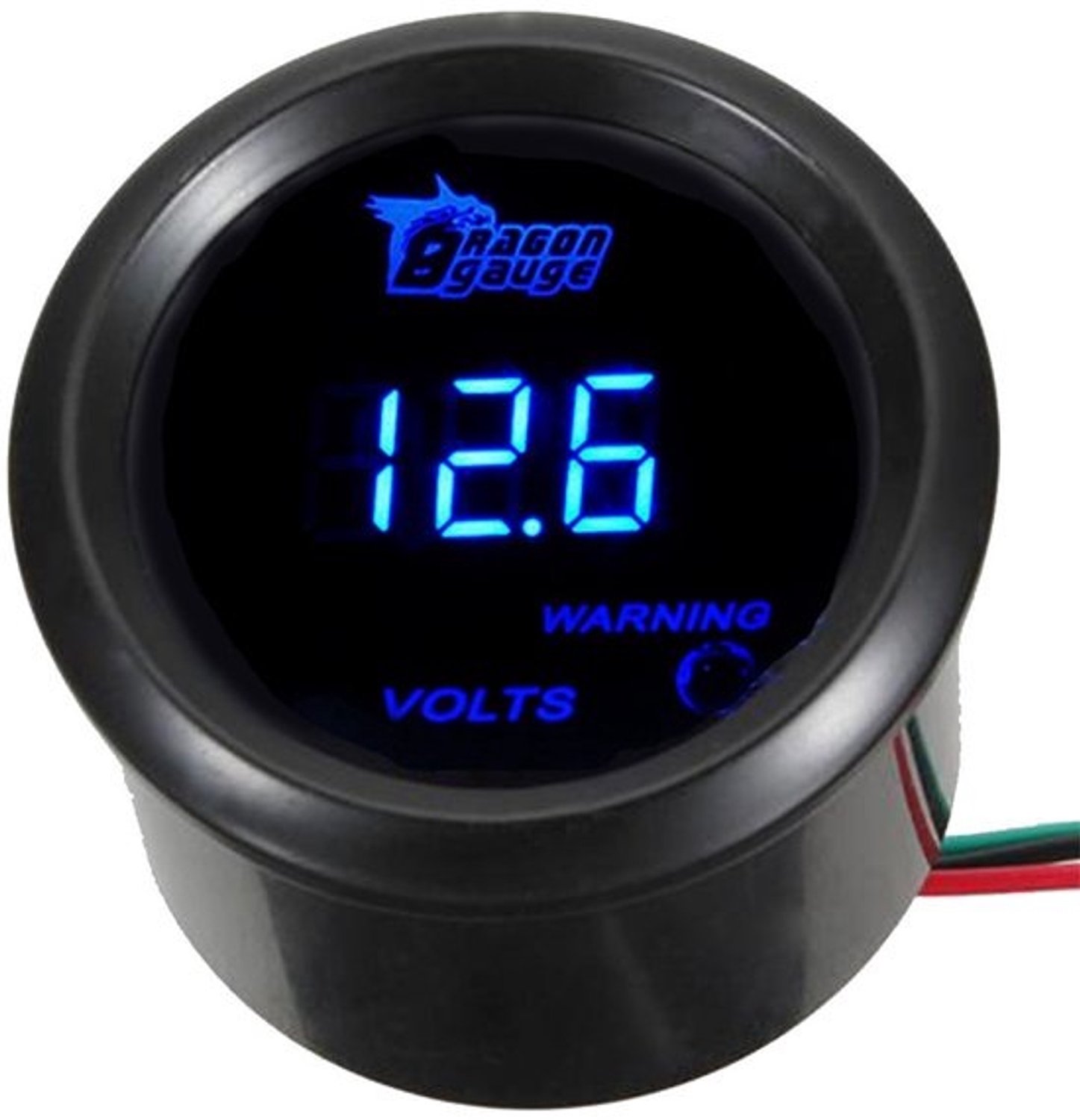 Universele digitale spanningsmeter voor auto en motor - 52mm met blauwe LED-weergave