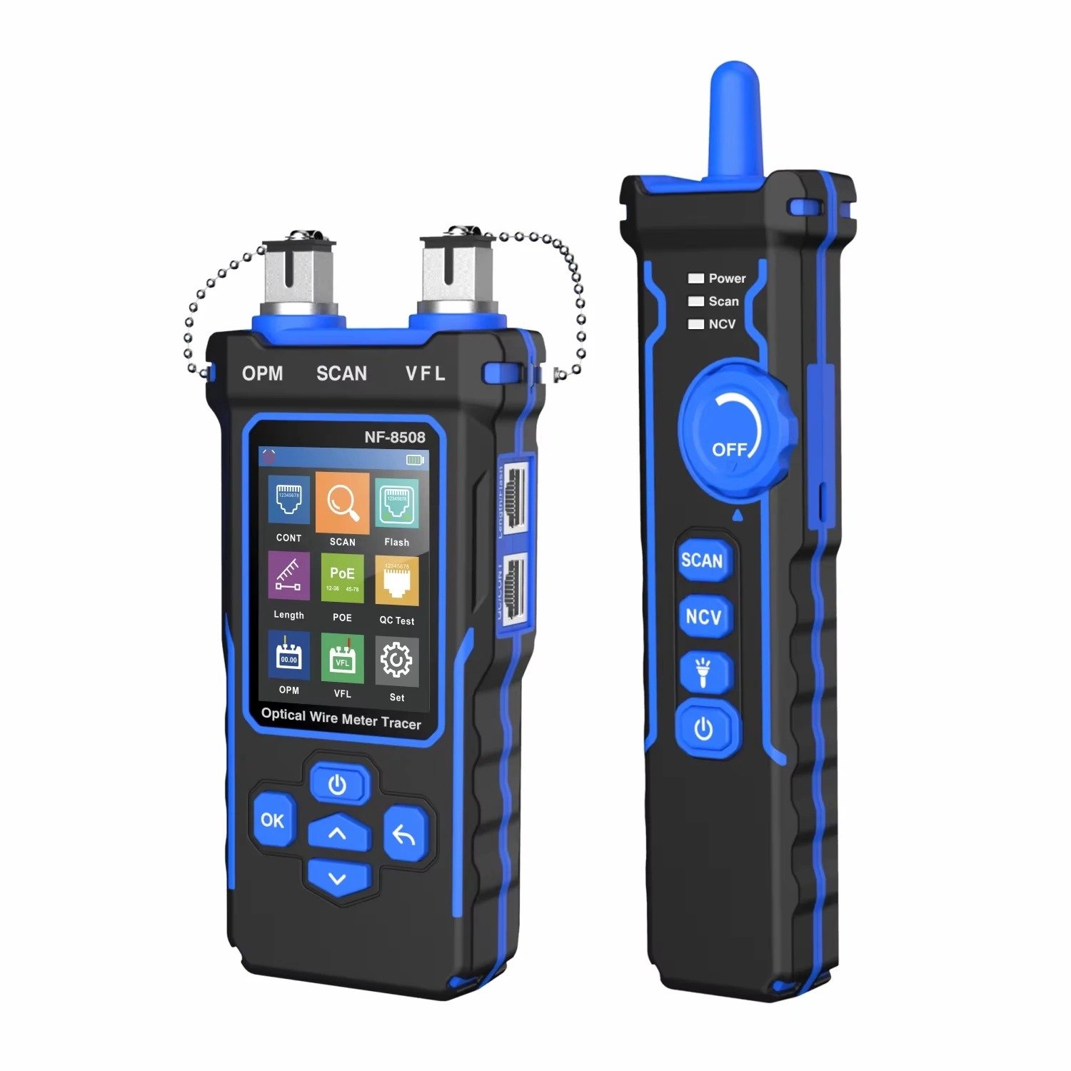 DeltaMerch Kabeltester - Netwerkkabel Tester - Optische Power Meter - Draad Traceren - LAN Kabel Tester – LCD Display - Zwart/Blauw