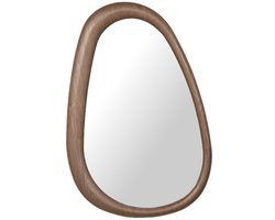 Atmooz Iggy Spiegel – 80 x 115 cm – Licht Walnoot – Organische Vorm – Eikenfineer Houten Rand – Grote Passpiegel & Wandspiegel – Asymmetrisch Design – Modern Scandinavisch – Hal, Slaapkamer of Woonkamer – Naturel Houtlook