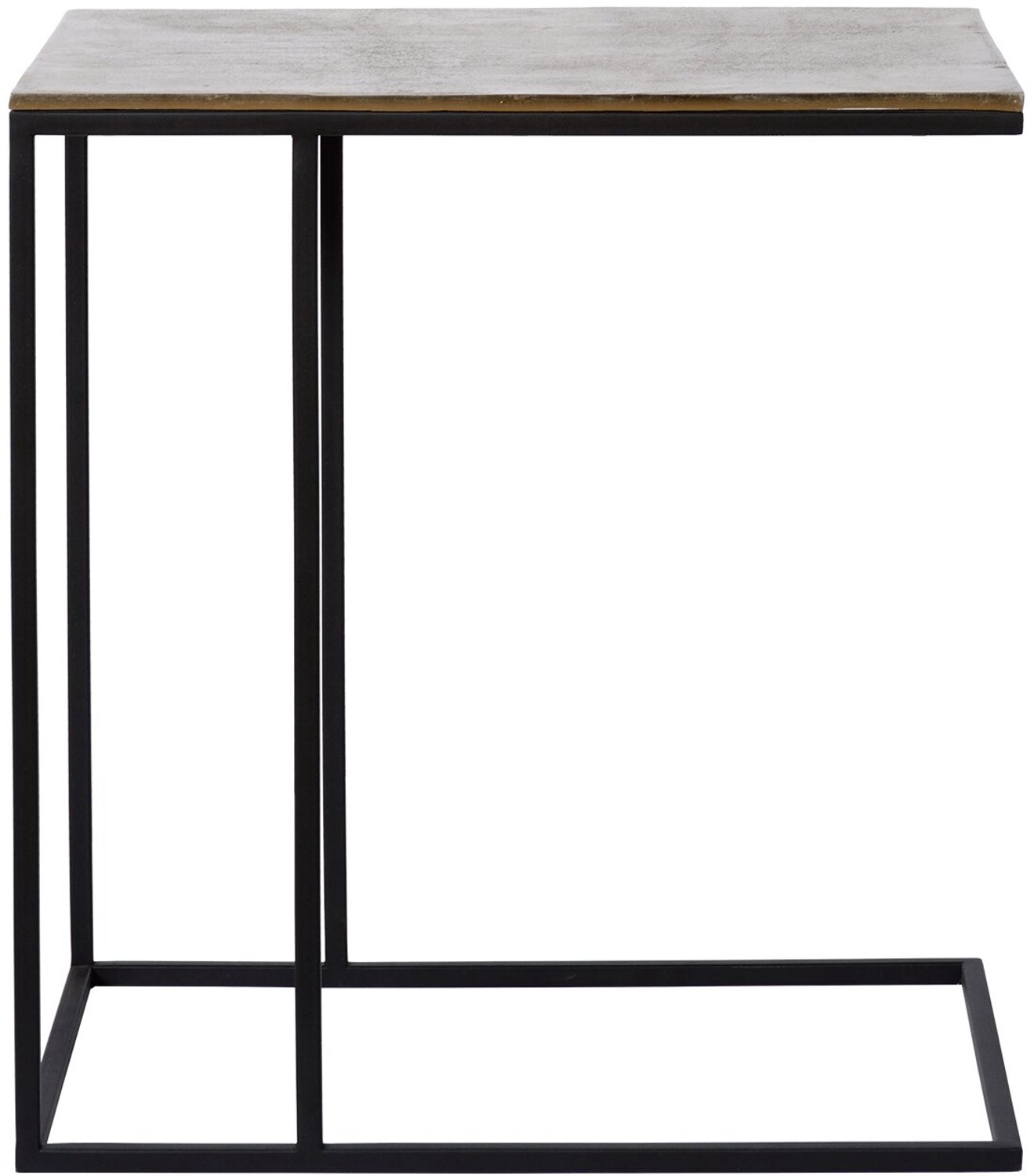Atmooz Bijzettafel Vanger - ruw antiek brons - Rechthoekig - Binnen - Interieur - Goud Brons en zwart - Hoogte 55cm - Metaal