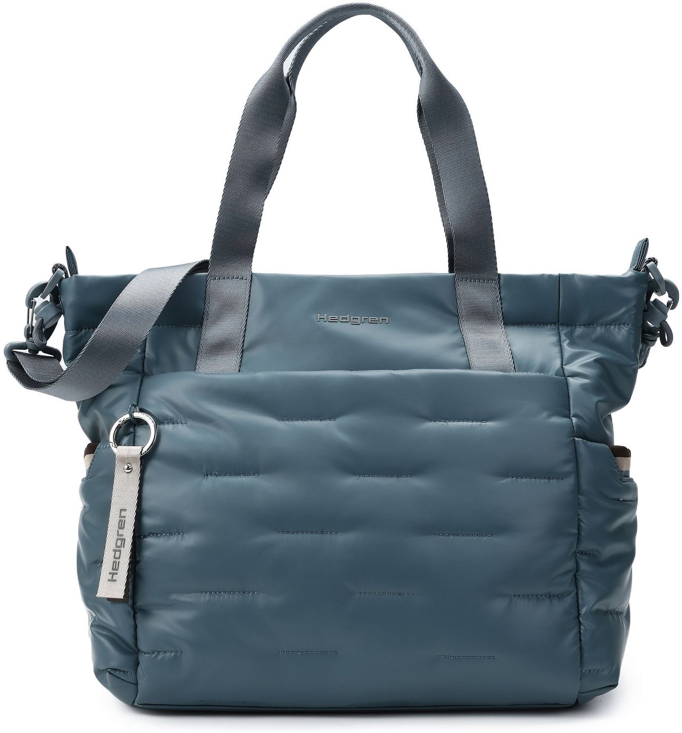 Hedgren shopper schoudertas Cocoon Puffer Tote Bag Stormy Weather blauwgrijs