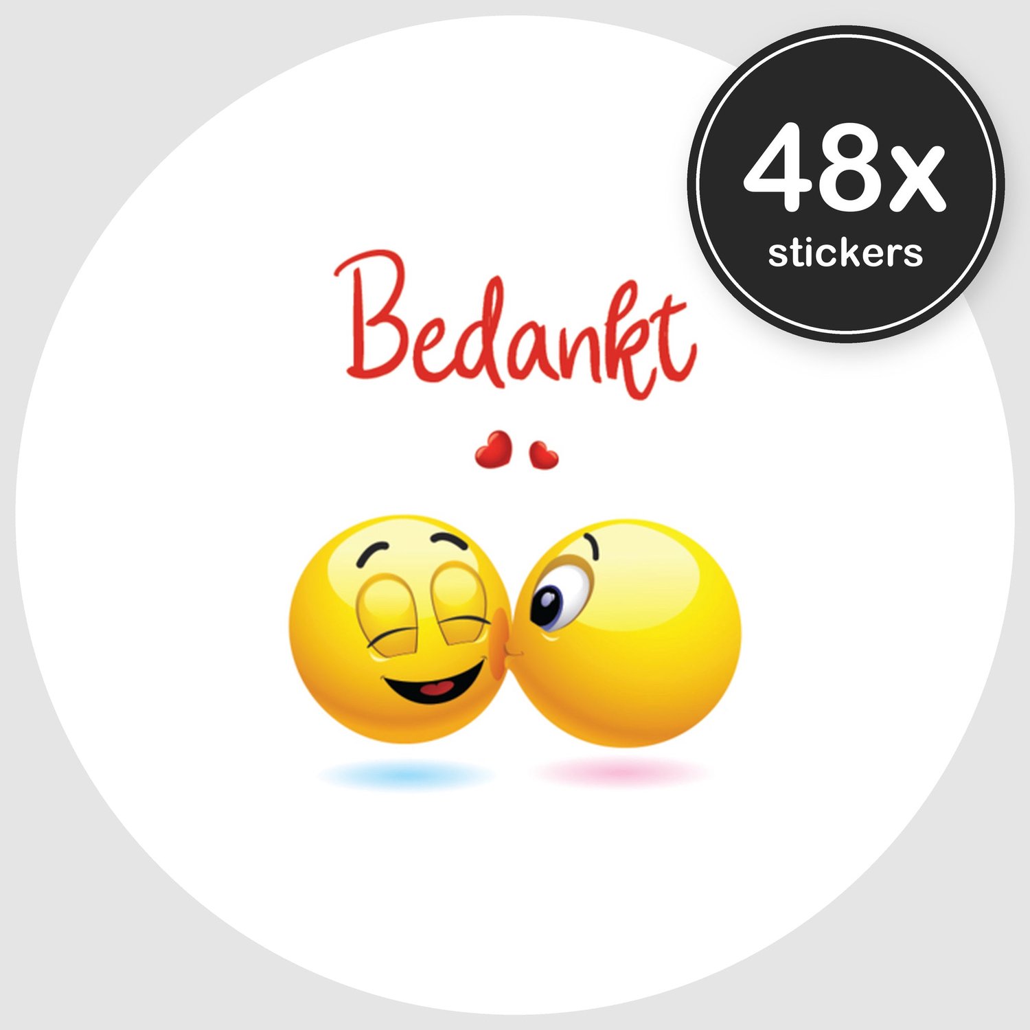 Sluitstickers Bedankt - 48 stuks - Rond 30 mm - Bedankt Stickers - Sluitzegel Envelop - Design 013