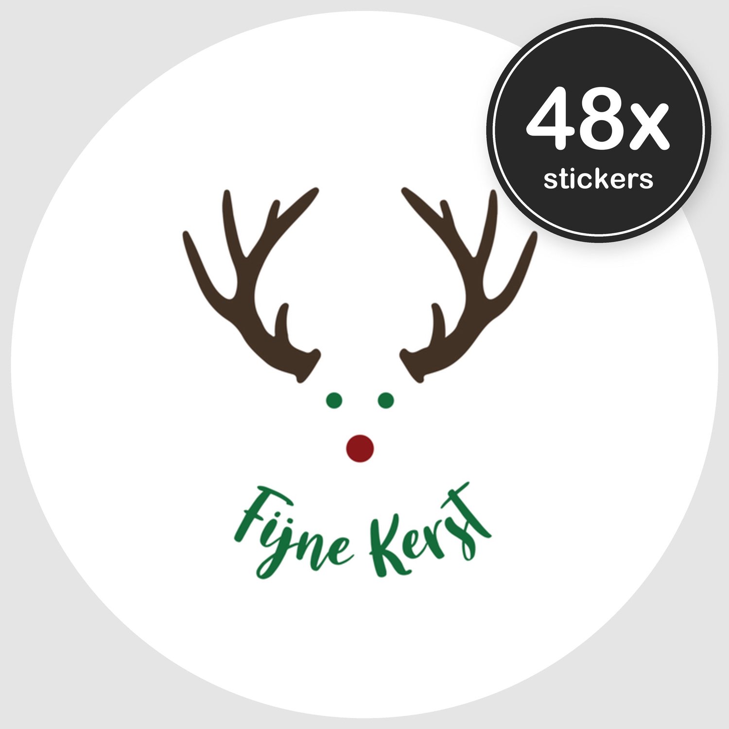 Sluitstickers Kerst - 48 stuks - Rond 30 mm - Kerststickers - Sluitzegel Kerstkaart - Design 012