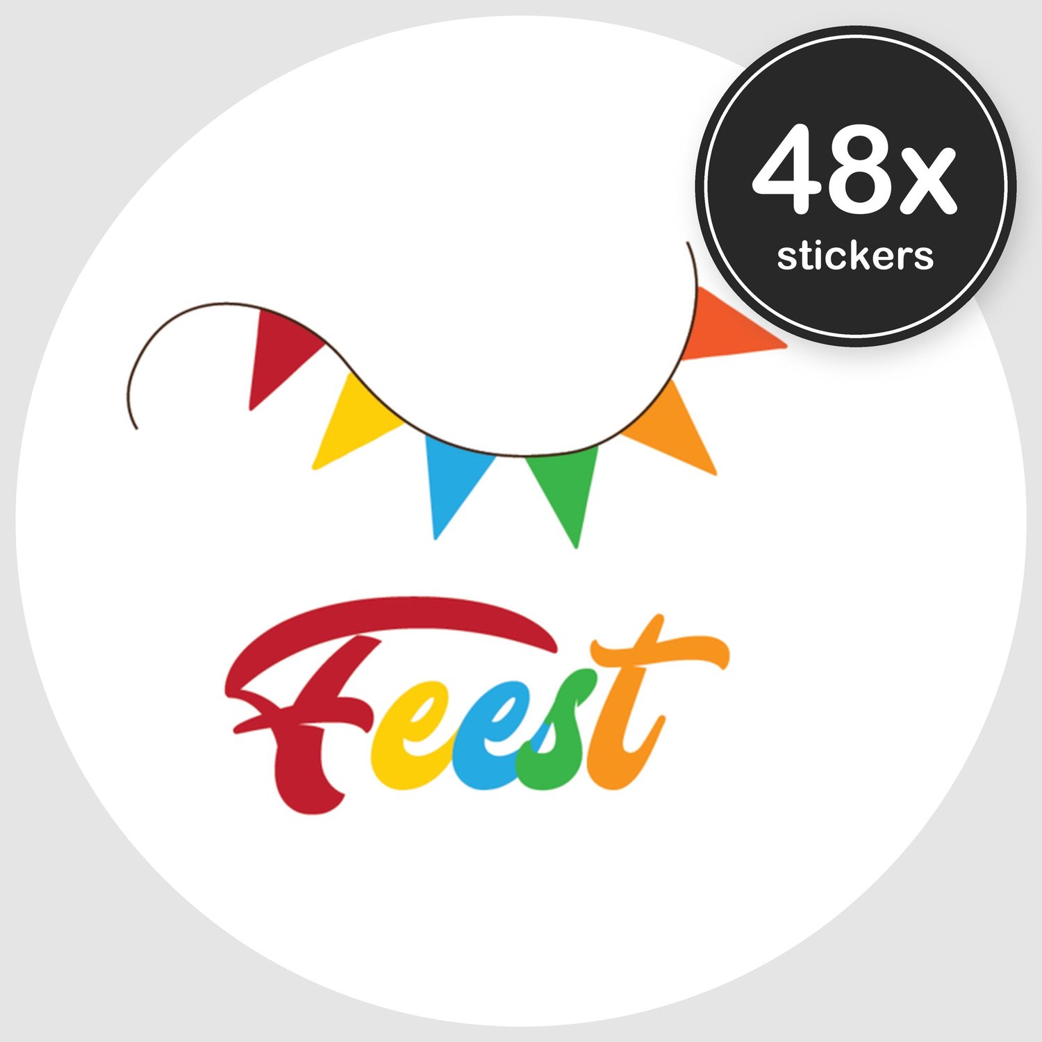 Sluitstickers Verjaardag - 48 stuks - Rond 30 mm - Verjaardag Stickers - Sluitzegel Uitnodiging - Design 079
