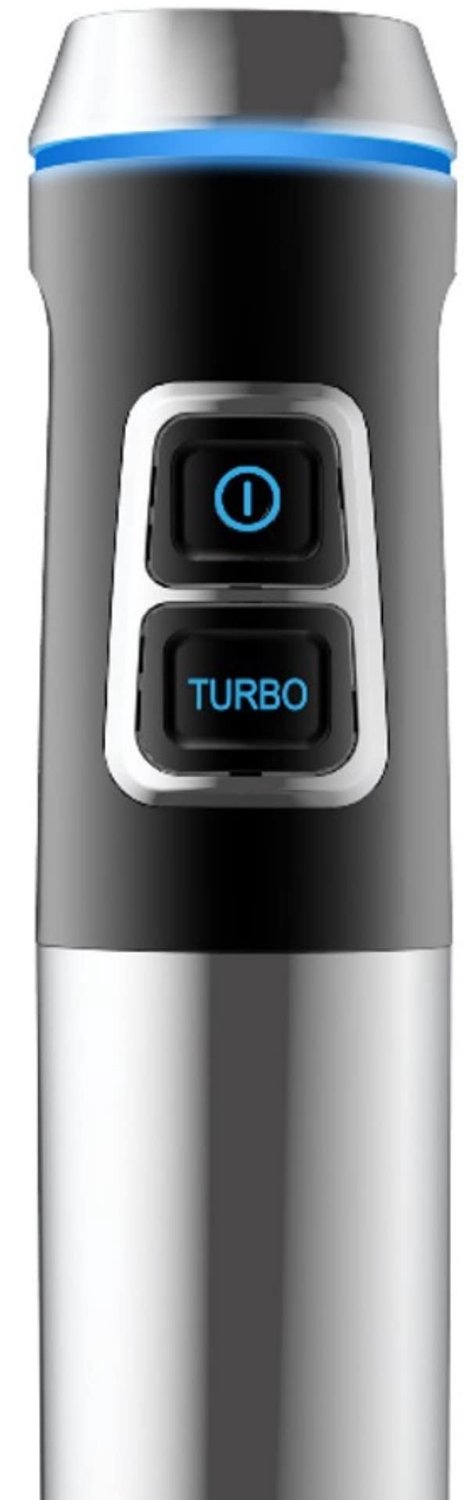 mixer, 1500 W, met XXL-voet, extra lange voet, 22 cm, turbo-functie, led-lichtbediening, variabele snelheid, behuizing, messen en staaf van roestvrij staal — afbeelding 2