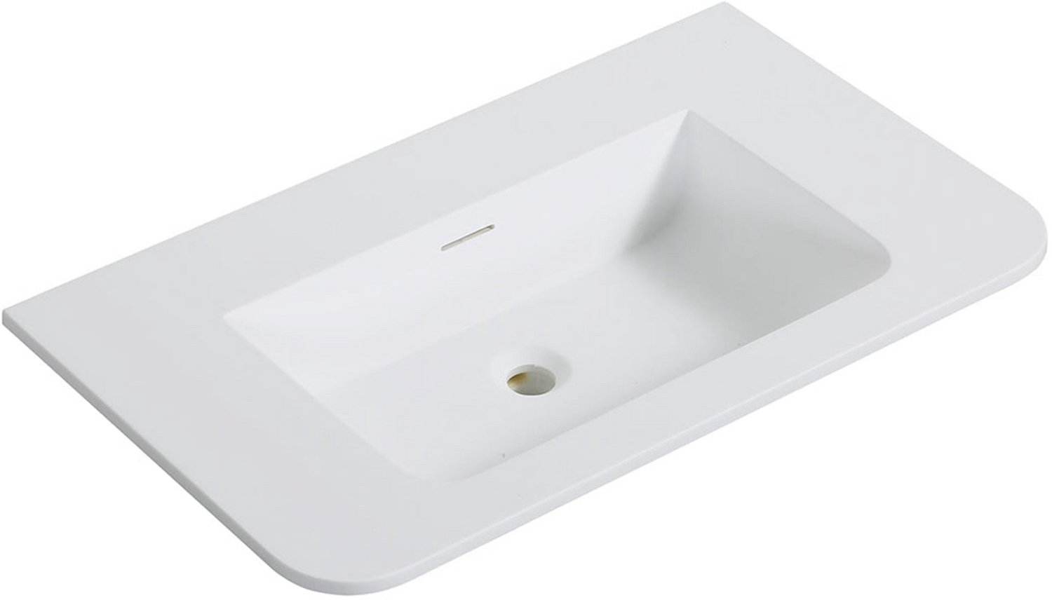 Wiesbaden Laro Wastafel zonder Kraangat 80 x 48 cm Solid Surface - Mat Wit