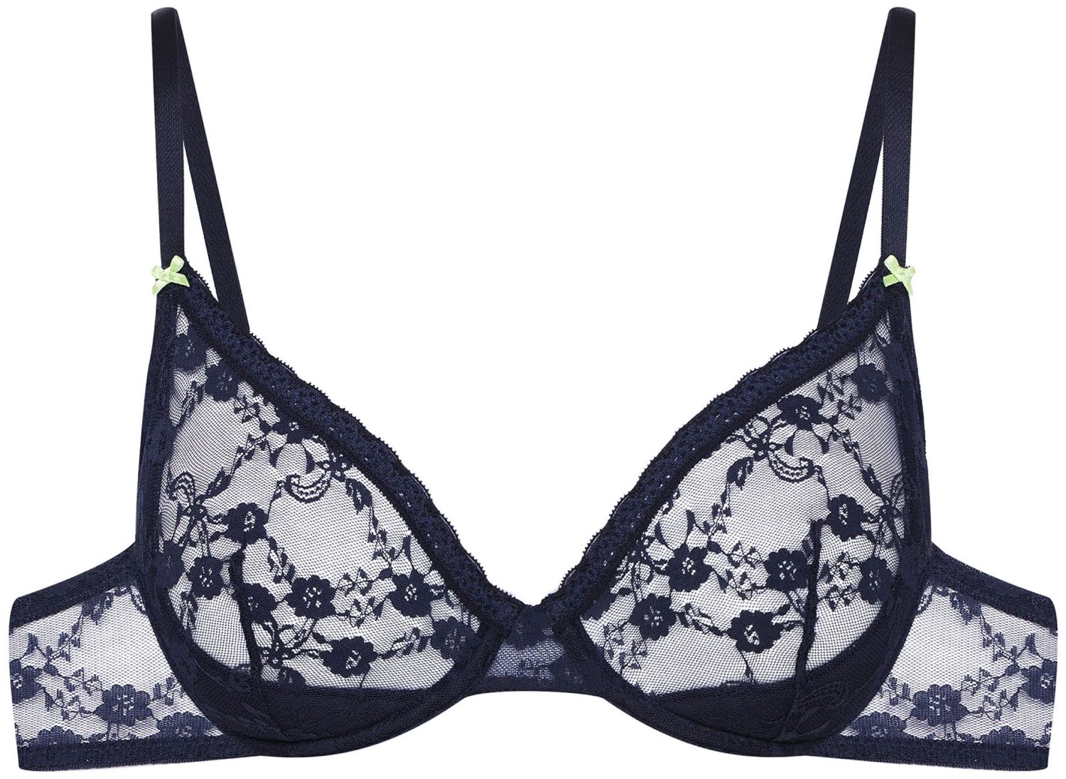 ESOTIQ Selina Bloovii - Zachte beha - Navy - 70D - Kanten details Navy;Groen