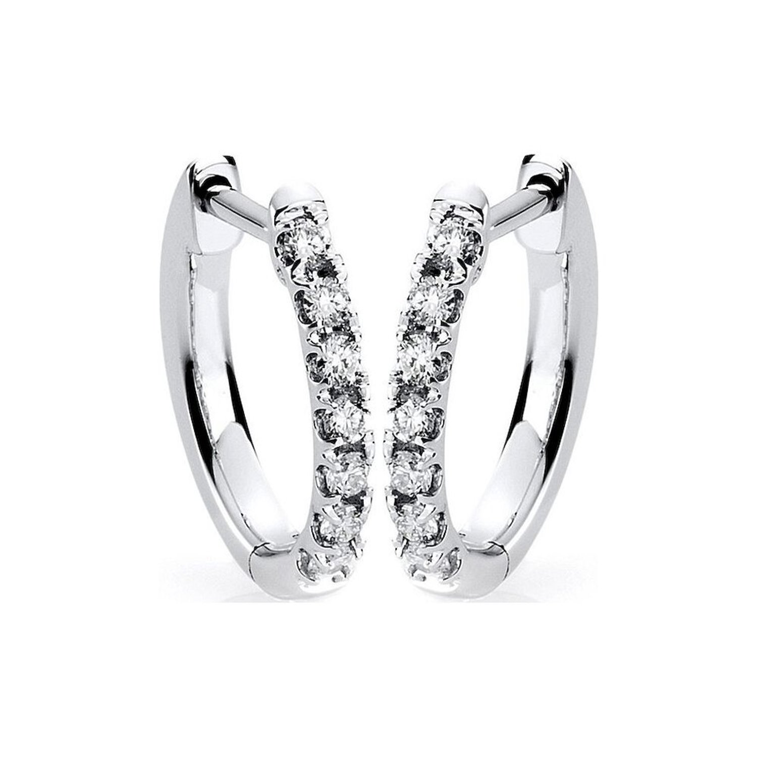 Diamantoorbellen 585/witgoud 0.21 ct.