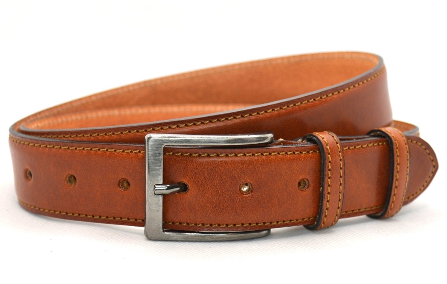 Timbelt heren pantalonriem 3,5 cm | Volnerfleer 35577 - Cognac – De Timbelt heren pantalonriem 3,5 cm is gemaakt van hoogwaardig Italiaans volnerfleer en heeft een verzorgde uitstraling – 95