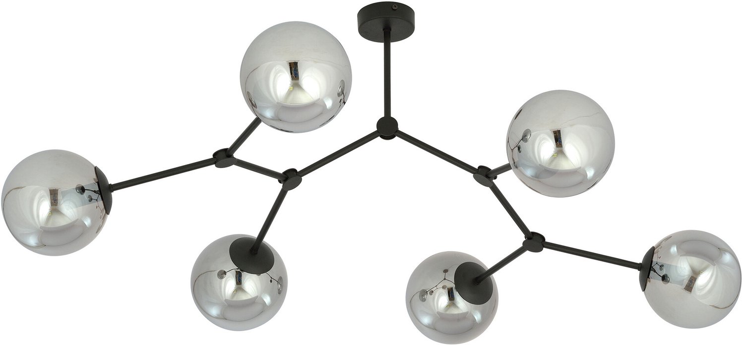 Emibig SPACE 6 BLACK/GRAFIT - Moderne plafondlamp voor sfeervolle verlichting