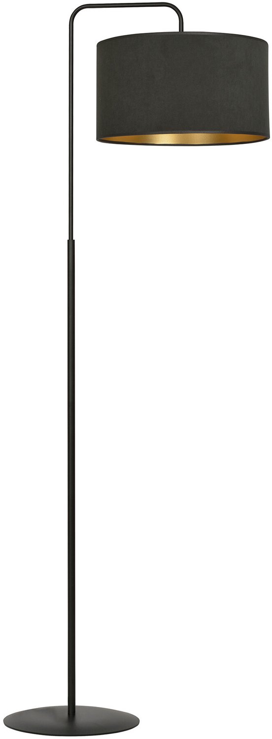 Emibig Middelfart vloerlamp gebogen zwarte rond 1x E27 - Creëer een gezellige sfeer in uw huis