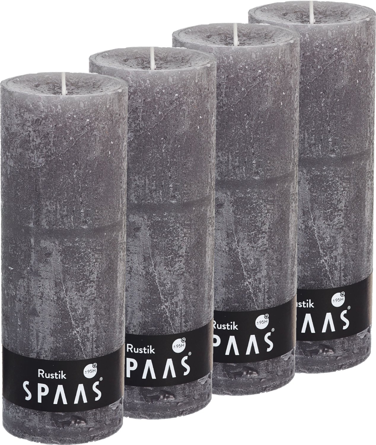 SPAAS Rustieke Stompkaarsen 70/190 mm - Taupe - circa 95u - 4 kaarsen
