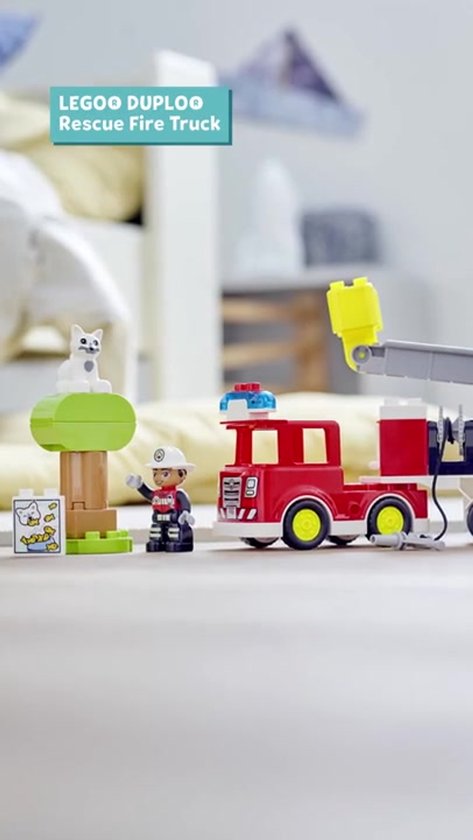 LEGO DUPLO Town Brandweerauto, Educatief Peuter Speelgoed met Dieren Figuur 10969