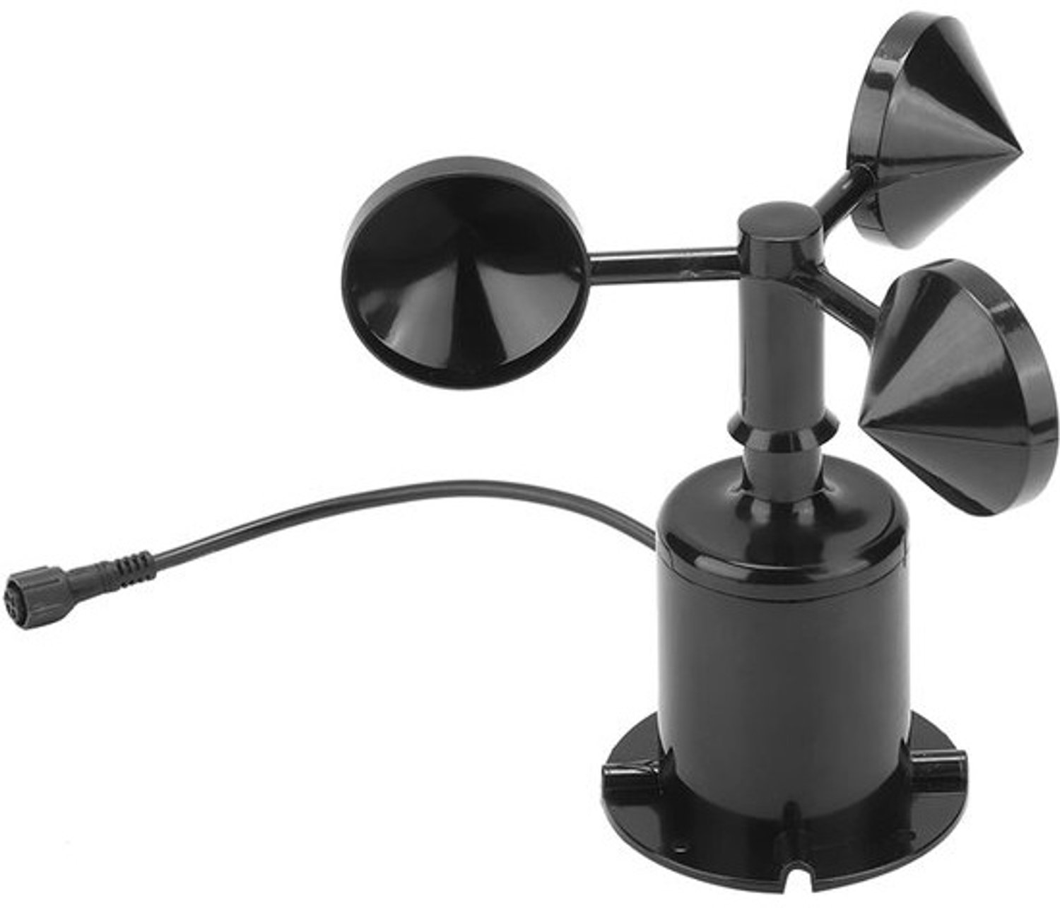 Windsnelheidssensor - Anemometer Windsensor - Windsnelheid meten - Driekopsontwerp - 0-70 m/s - Grijs