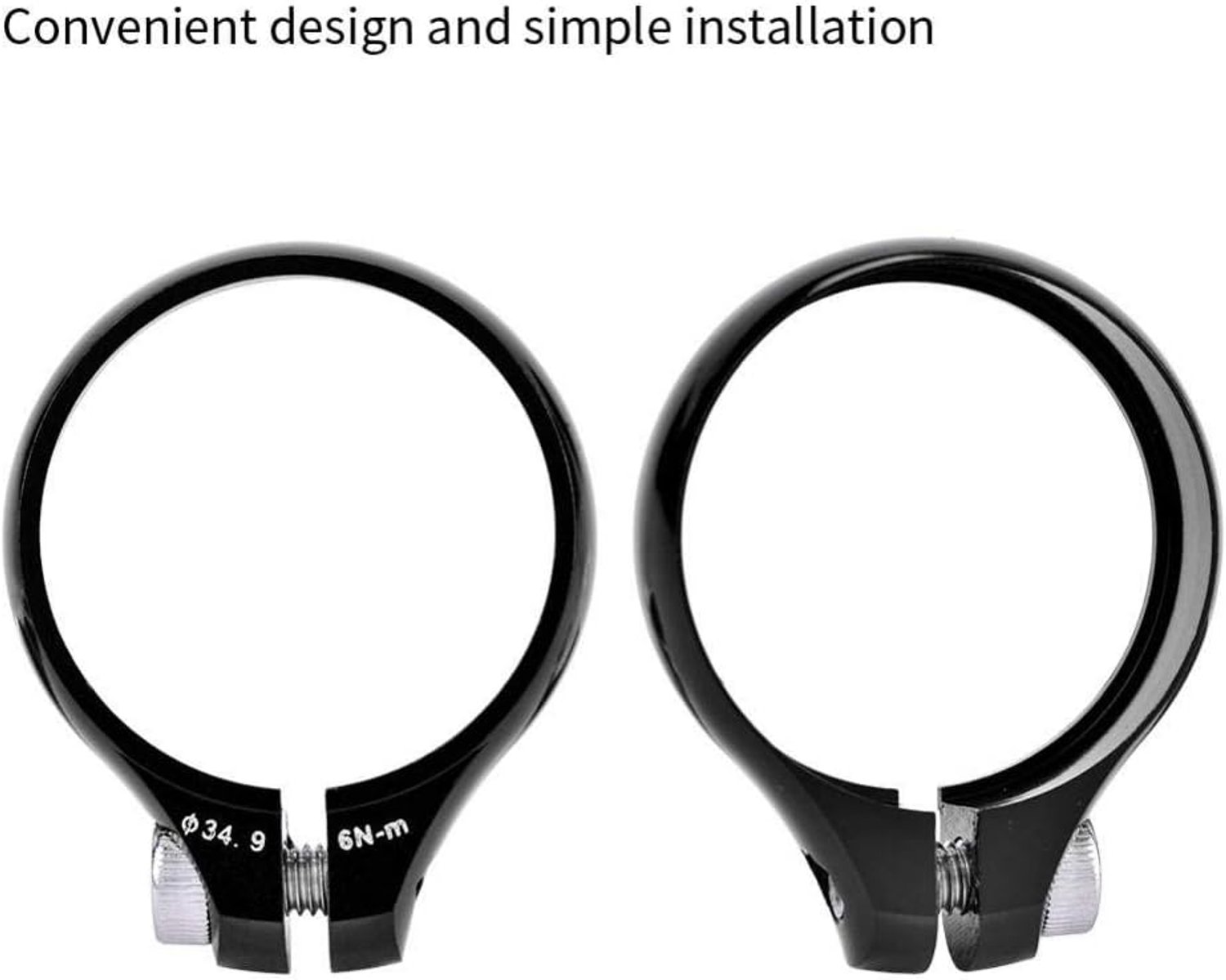 Zadelklemmen 34,9 mm - aluminiumlegering - zwart - perfect voor fietszadel - m-winkel