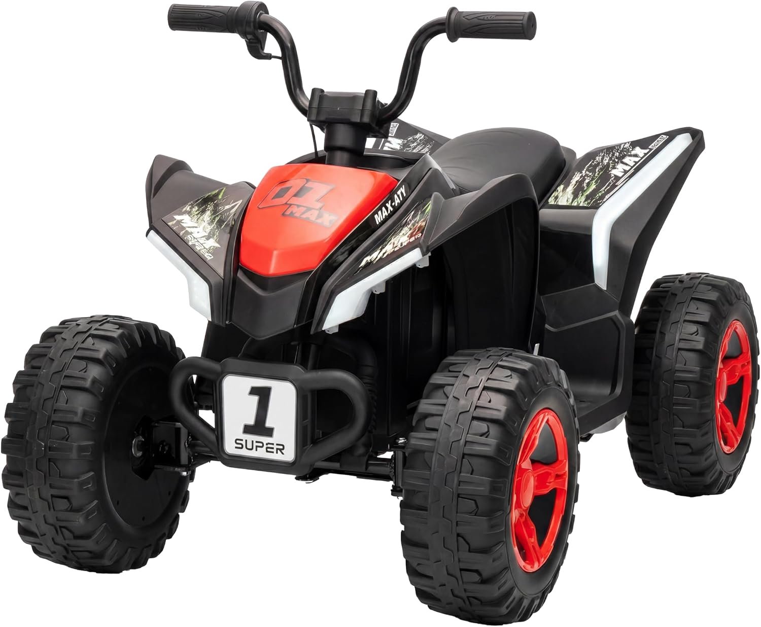 12V 4x4 elektrische terrein-ATV voor kinderen – twee motoren van 35 W – twee snelheden (3–6 km/u) – voor kinderen van 3 tot 6 jaar - rood