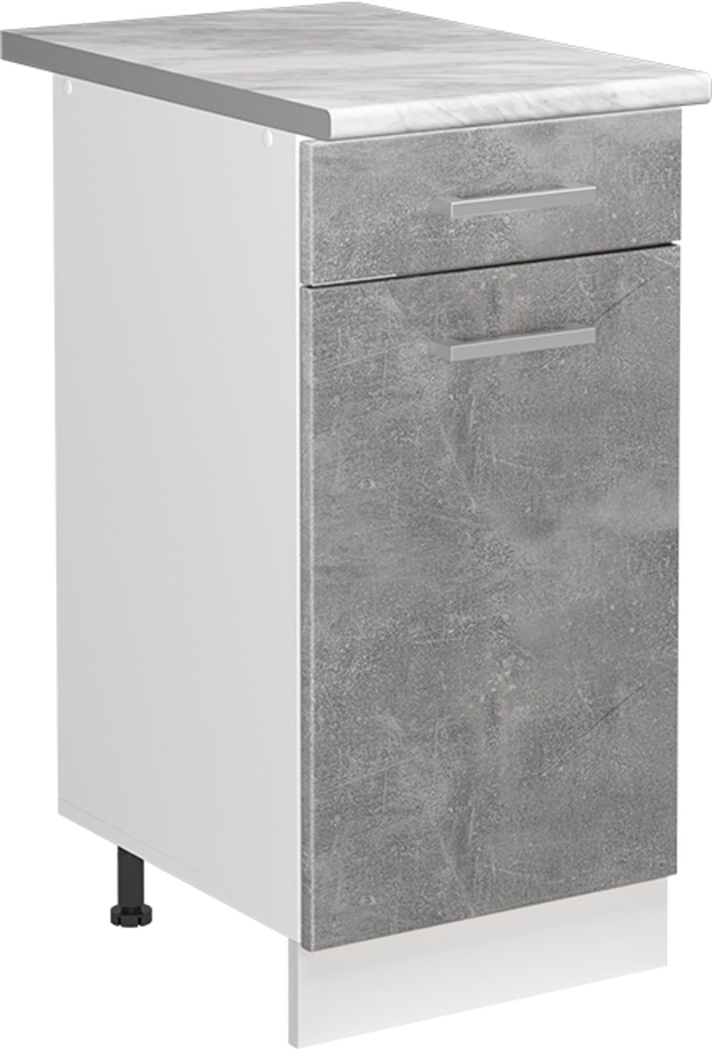 Vicco Wastafelkast R-Line, Beton/Wit, 40 cm marmer werkblad