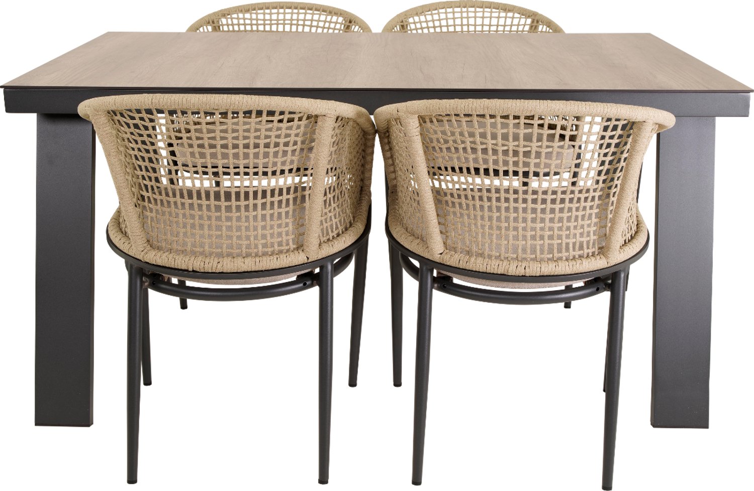 Lesli Living Table de jardin Estoril - Gris - 150x90x75cm