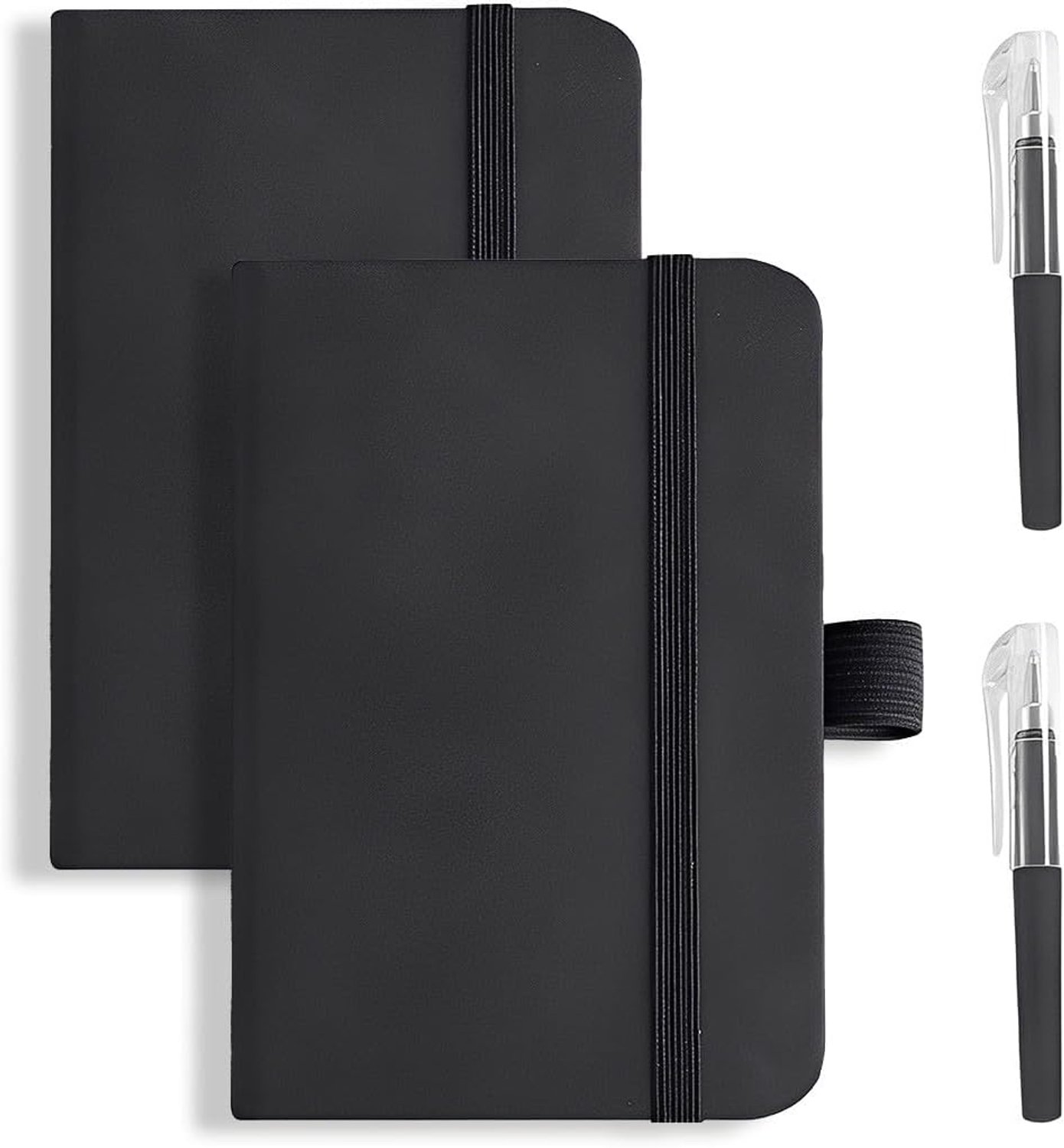 Pocket notebook A7 - hardcover leer - met pen en elastische sluiting - ideaal voor onderweg - ShopVlot
