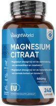 WeightWorld Magnesium Citraat - 1480 mg - 240 vegan capsules voor 4 maanden - Hoge biologische beschikbaarheid - Goed voor de spieren