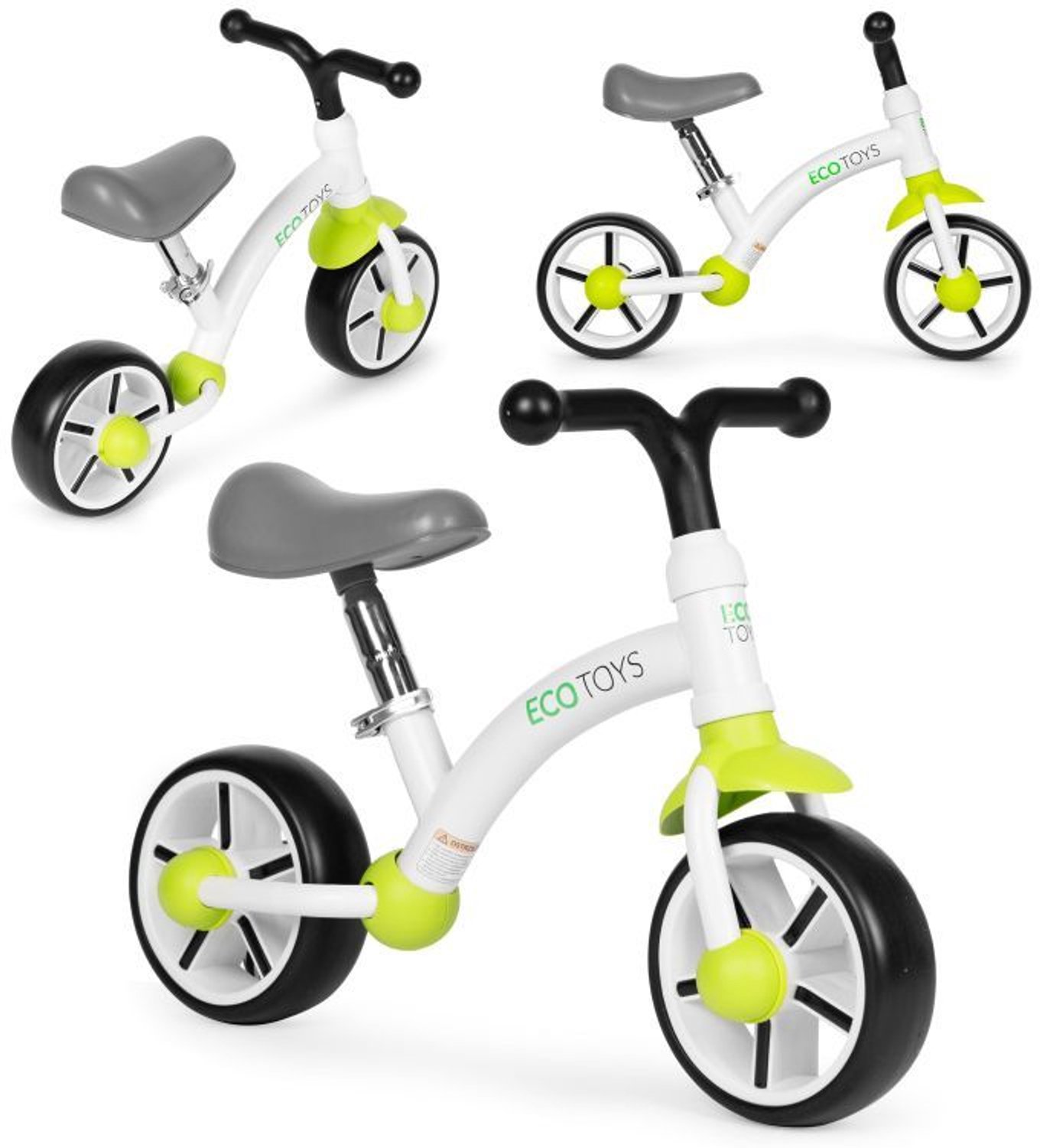 ECOTOYS Loopfiets - EVA Wielen - Verstelbaar Zadel - Groen - 3+