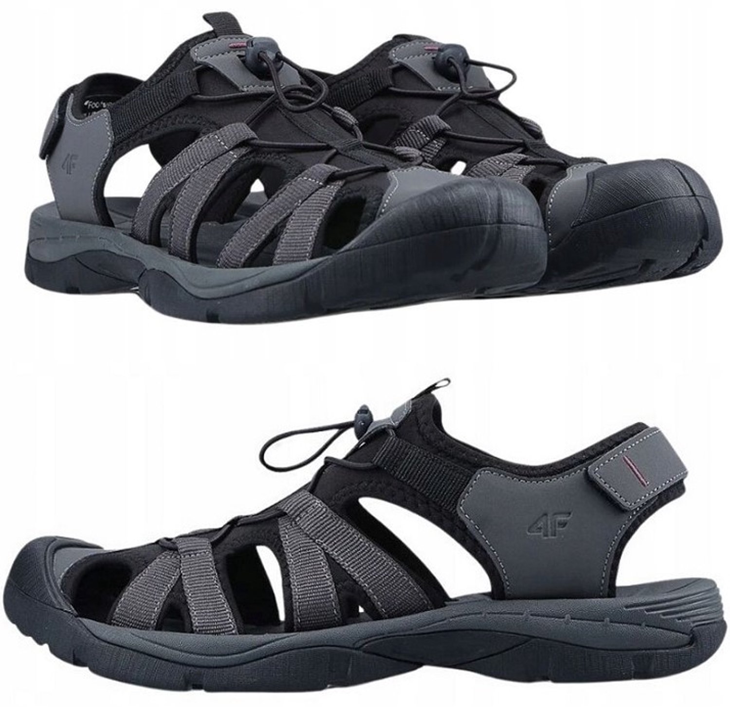 4F Heren Sandalen Sportief Zomer Dicht Teen 43 Antraciet
