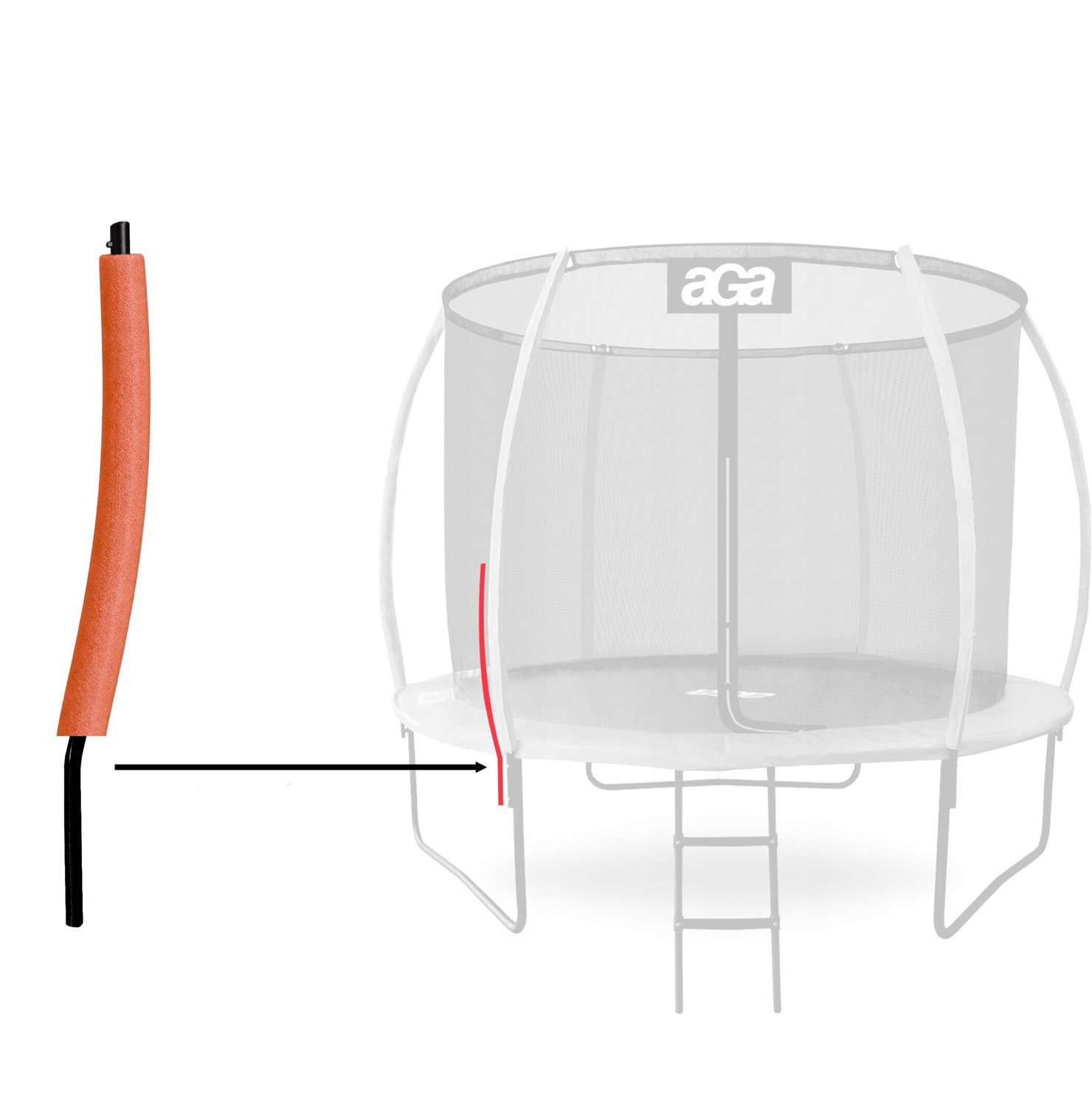Veiligheidspad Trampoline Paalbeschermer 70cm Oranje