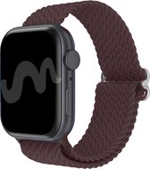 Nylon geweven bandje - Geschikt voor Apple Watch 38/40/41/42mm Series 12/11/10/9/8/7/6/5/4/SE/3/2/1 - Premium kwaliteit - Donkerrood