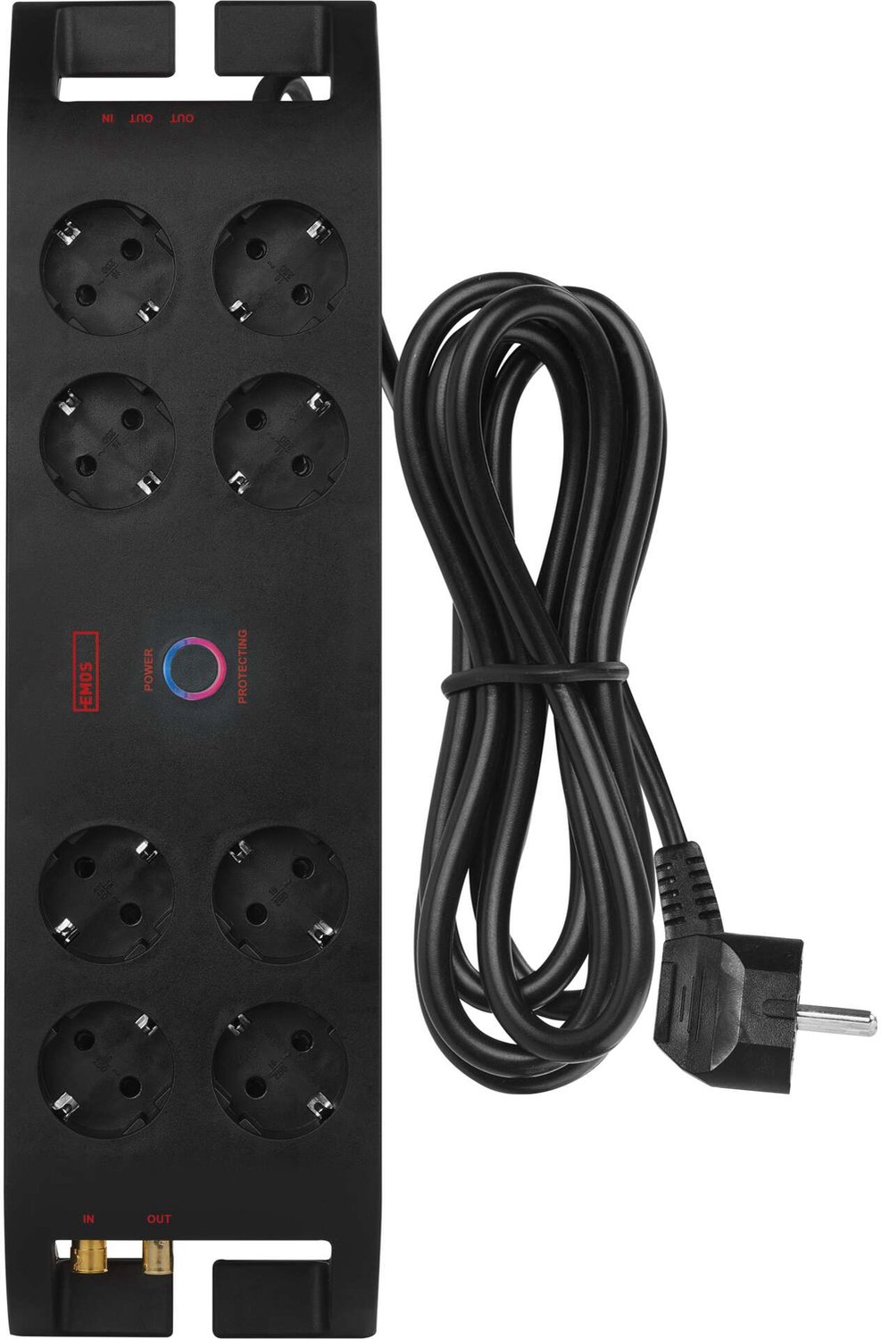 EMOS Overspanningsbeveiliging – 8 stopcontacten, 3 m, zwart, P54252