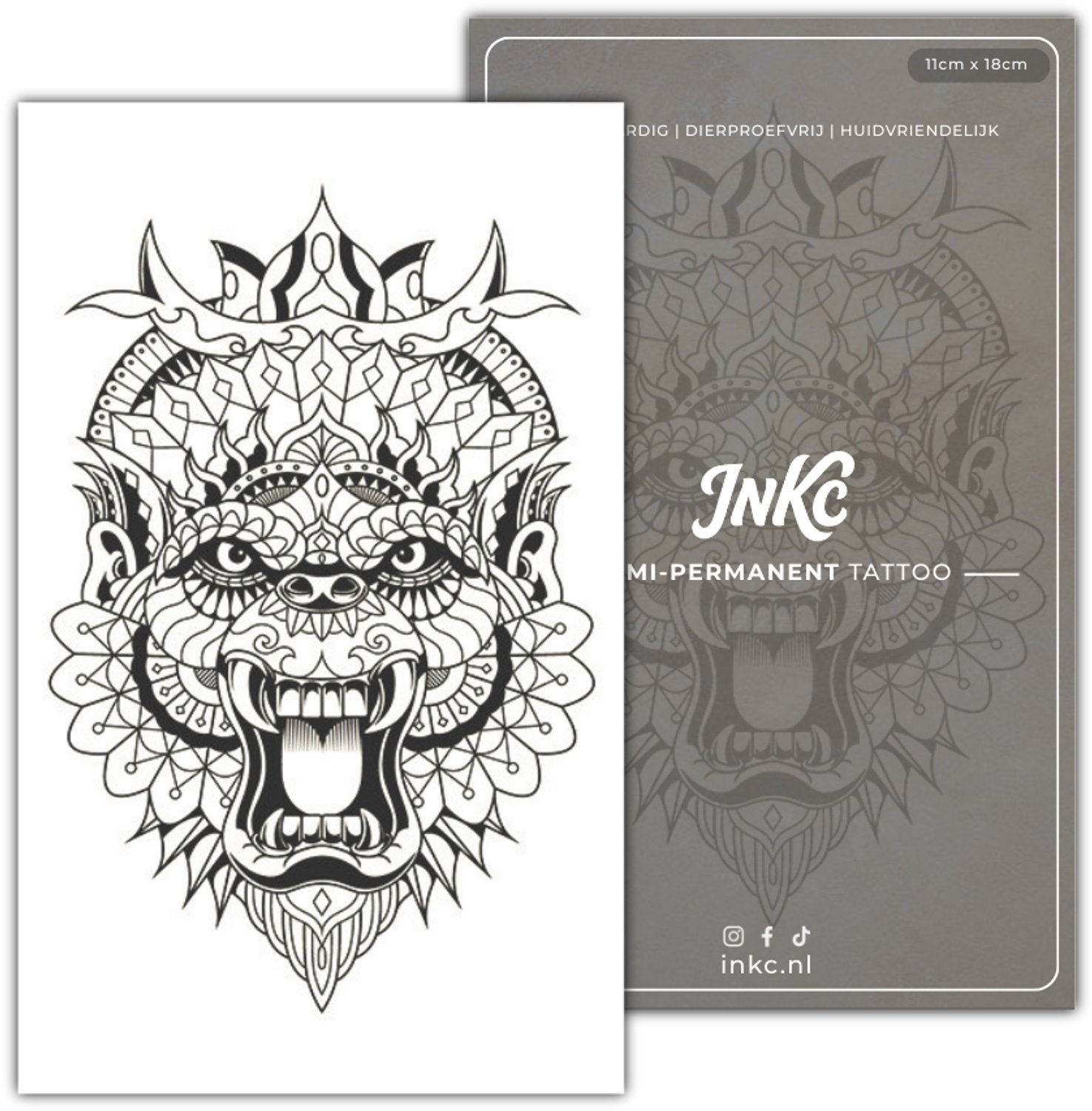 INKC - Tijdelijke Tattoo - Japanse Draak - Nep Tattoo - Plak Tattoos - Blijft tot 2 weken - 11 x 18cm
