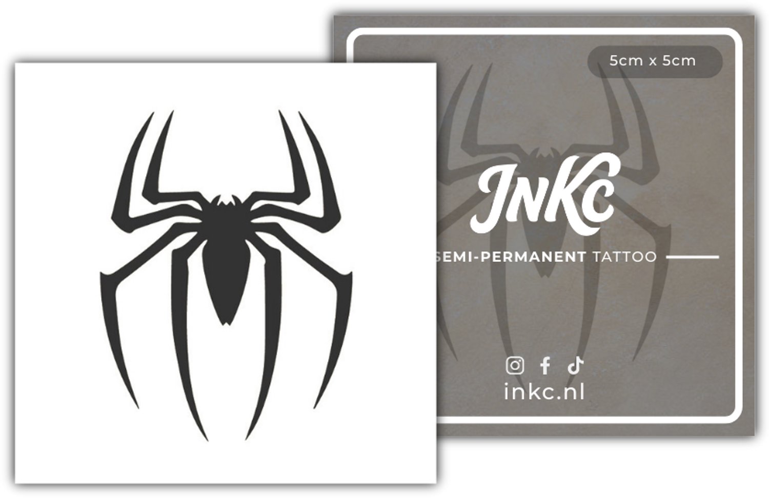 INKC - Tijdelijke Tattoo - Spiderman - Nep Tattoo - Plak Tattoos - Blijft tot 2 weken - 5 x 5cm