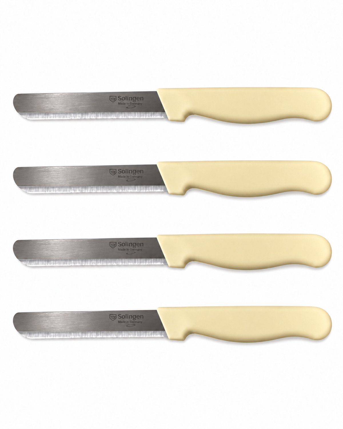 Solingen XL - RVS Allround Fruitmes - Creme - met Kartel - Set van 4
