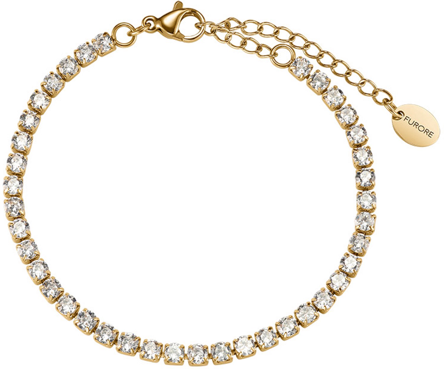 Furore - Dames Armband Stones - Goud - Lengte 17 tot 21 cm