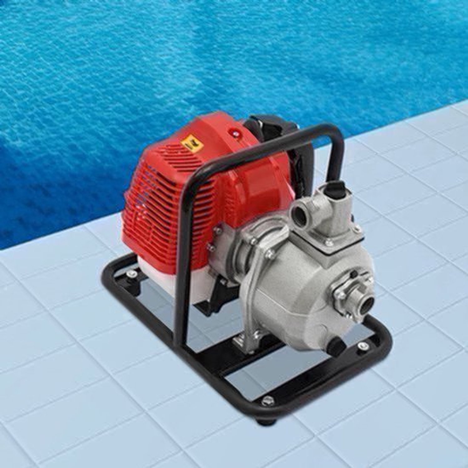 Waterpomp - Vijverpomp - Duurzame Zonne Pomp - Tuinpomp - 1.25KW Vermogen - 2-Takt Motor - 98.43ft Lift & 35.66Gal/Min - Benzine - Doorstroom – Corrosiebestendig Carbonstaal