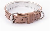 Halsband voor hond  dakota leer paars 25 mmx45 cm