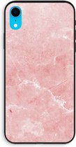 CaseCompany® - iPhone XR hoesje - Roze marmer - 100% Biologisch Afbreekbaar - Duurzaam - Biodegradable Soft Case - Milieuvriendelijke Print op Achterkant - Zwarte Zijkanten - Bescherming Over