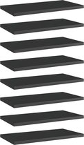 vidaXL Wandschappen 8 st 40x20x1,5 cm spaanplaat hoogglans zwart