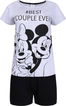 Grijs-zwarte korte damespyjama met Mickey Mouse-motief / L