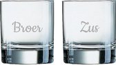 Gegraveerde Whiskeyglas 20cl Broer-Zus