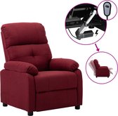 vidaXL Fauteuil verstelbaar elektrisch stof wijnrood