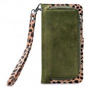 Apple iPhone X Hoesje - Mobilize - Gelly Zipper Serie - Kunstlederen Bookcase / 2in1 Case - Olive Leopard - Hoesje Geschikt Voor Apple iPhone X