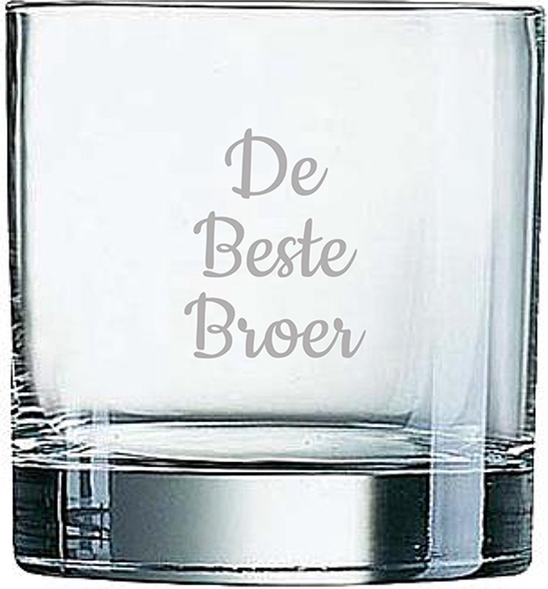 Gegraveerde Whiskeyglas 38cl De Beste Broer
