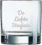 Gegraveerde Whiskeyglas 38cl De Liefste Stagiair
