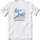 F-15 Vliegtuig T-Shirt | Unisex leger Kleding | Dames - Heren Straaljager shirt | Army F16 | Grappig bouwpakket Cadeau | - Wit - L