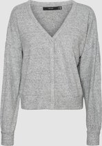 Vmchill Ls V-Neck Button Cardigan Bf Light Grey Melange