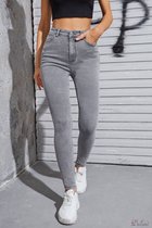 Broek Dulani hoge taille skinny grijs