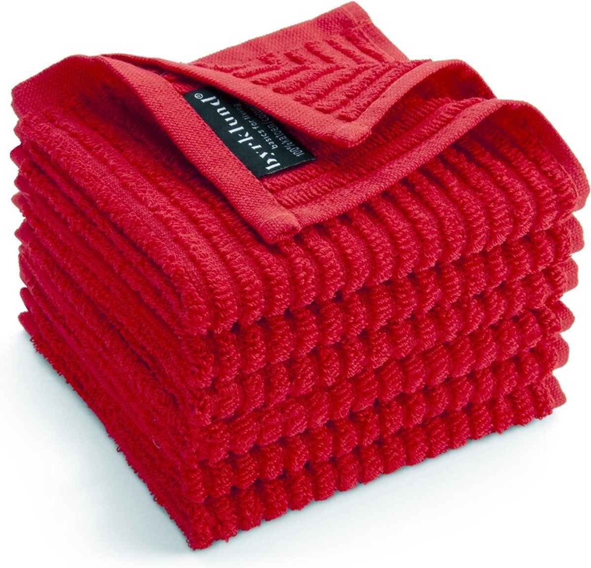 Byrklund Vaatdoek Katoen - Clean & Shiny - 6x 30x30 - Rood