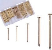 Messing vergulde nagels assortiment set foto ophangen 5 verschillende maten