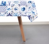Raved Tafelzeil Delfts Tegels 140 cm x  210 cm - Beige - PVC - Afwasbaar